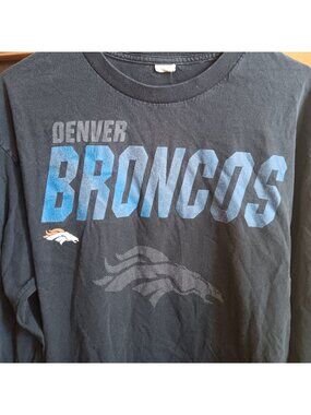 Large T-shirt Denver Broncos Long Sleeve Black Shirt Mens Alstyle Apparel NFL